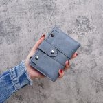 Wholesale Simple Solid Color 2-Fold Stud Buckle Wallet - Image 7