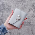 Wholesale Simple Solid Color Metal Heart-Shaped 3-Folding Wallet - Image 7