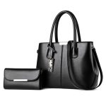 Wholesale Women Fashion Casual Solid Color Large Capacity Handbag Two-Piece Bag Set