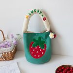 Wholesale Women Fashion Strawberry Embroidered Canvas Tote Bag - Image 11