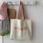 Wholesale Simple Embroidered Letters Large Capacity Canvas Bag - Image 11