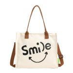 Wholesale Autumn And Winter Letters Contrast Canvas Shoulder Bag Women'S Large Capacity Casual Tote Bag Smiley Printed Canvas Bag - Image 7