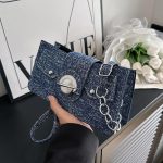 Women Fashion Casual Denim Stitching Canvas Shoulder Bag - Image 10
