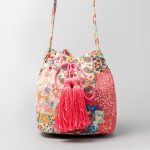 Wholesale Women Fashion Casual Boho Multicolour Bucket Canvas Crossbody Bag - Image 2