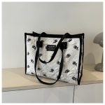 Wholesale Women Casual Rose Embroidered Canvas Large Capacity Tote Bag - Image 7