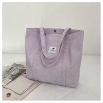 Wholesale Women Fashionable Simple Solid Color Large Capacity Canvas Tote Bag - Image 7