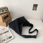 Wholesale Women Casual Solid Color Canvas Large Capacity Shoulder Bag - Image 7