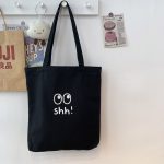 Wholesale Women Fashionable Funny Expression Print Large Capacity Canvas Tote Bag - Image 6