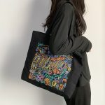 Wholesale Women Simple Fashion Embroidered Large Capacity Canvas Tote Bag - Image 6