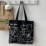 Wholesale Women Cartoon Animal Print Large Capacity Canvas Tote Bag - Image 7
