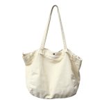 Women Fashion Retro Solid Color Large Capacity Canvas Tote Bag - Image 7