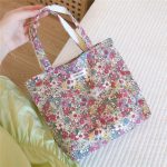 Wholesale Women Fashion Small Tiny Flower Pattern Canvas Tote Bag - Image 16