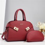 Wholesale Women Fashion Casual Solid Color Pu Large Capacity Handbag Two-Piece Set - Image 6