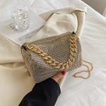 Wholesale Women Fashion Cylinder Chain Rhinestone Zipper Crossbody Bag - Image 7