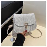 Wholesale Summer Women Simple Fashion Creased Flap Lock Crossbody Bag - Image 7