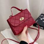 Wholesale Women Simple And Fashionable Rhomboid Flap Lock Square PU Crossbody Bag - Image 4