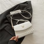 Wholesale Women Fashion Casual Solid Color Butterfly Clasp Small Square Crossbody Bag - Image 7