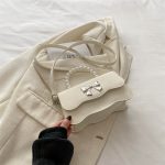 Wholesale Women Fashion Elegant Solid Color Pearl Handheld Bowknot Buckle Crossbody Bag - Image 7