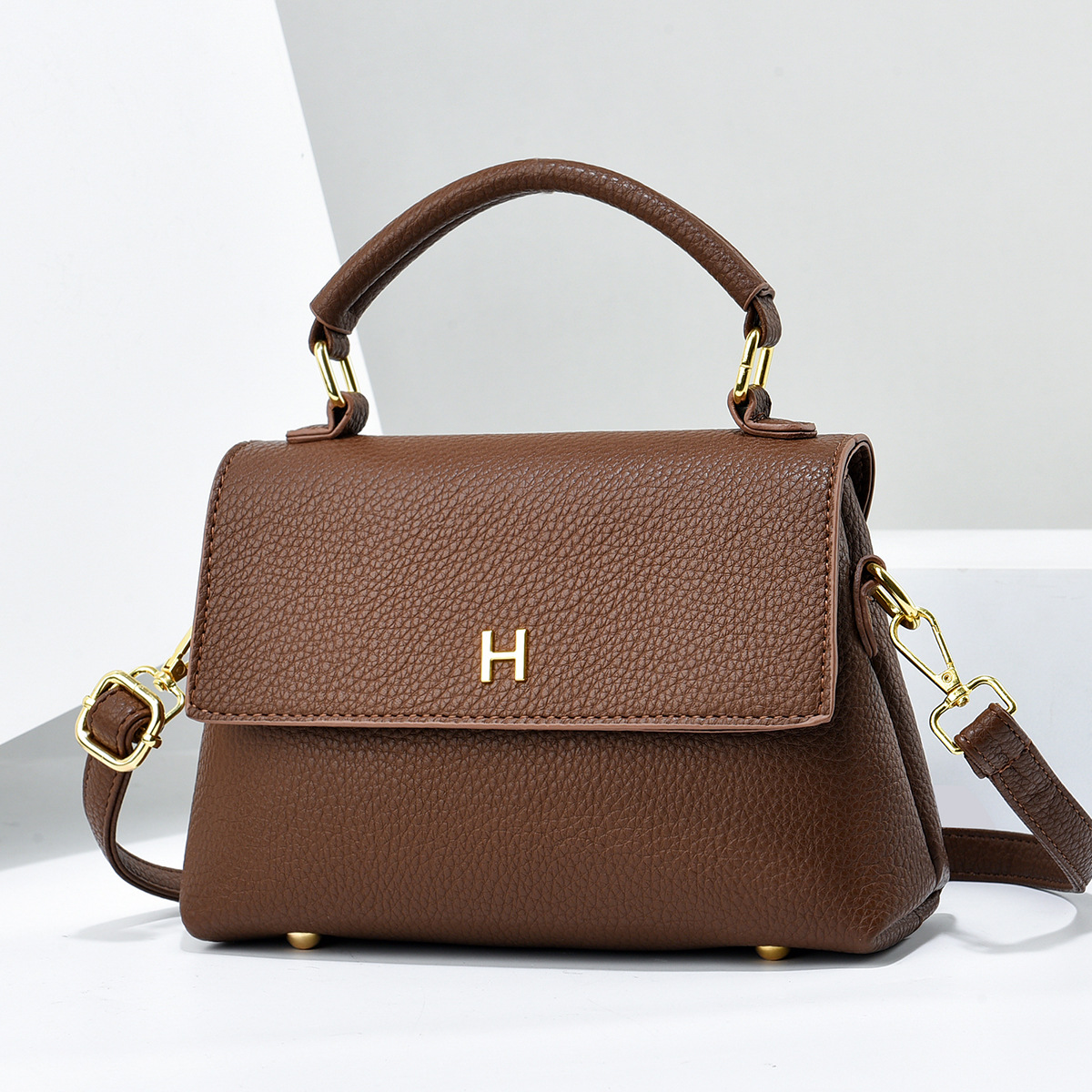 color_1-165 Wholesale Women Fashion Casual Solid Color Small Square Handbag - Image 1