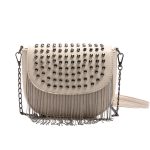 Wholesale Women Fashion Solid Color Tassel Rivet Crossbody Bag - Image 7