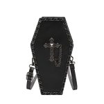 Wholesale Women Fashion Gothic Coffin Chain Rivet Cross Crossbody Bag - Image 7