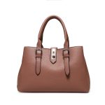 Women Fashion Casual Solid Color Litchi Pattern Handbag - Image 2