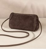 Wholesale Women Retro Autumn And Winter Suede Cylindrical Frosted Crossbody Bag - Image 2