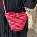 Wholesale Women Fashion Elegant Solid Color Handmade Woven Ribbon Crossbody Bag - Image 2