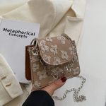 Wholesale Women Fashion Elegant Solid Color Floral Mini Chain Crossbody Bag