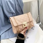 Wholesale Women Basic Flap Buckle Design Rhombus Stitching Solid Color PU Crossbody Bag - Image 5