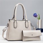Wholesale Women Casual Simple Solid Color Large Capacity Handbag Set - Image 5