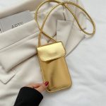 Women Casual Simple Solid Color Mobile Phone Crossbody Bag - Image 7