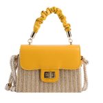 Wholesale Summer Straw Woven Women Flap Square Crossbody Bag - Image 7