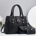 Wholesale Women Casual Simple Solid Color Handbag Set - Image 6