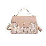 Wholesale Simple Pu Straw Woven Stitching Handbag Retro Crossbody Bag - Image 6