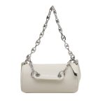 Women Fashion Casual Solid Color Chain Cylindrical Crossbody Bag - Image 7
