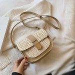 Wholesale Women Fashion Contrast Color Straw Woven Crossbody Bag - Image 7