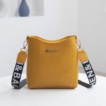 Women Casual Simple Solid Color Stone Pattern Bucket Crossbody Bag - Image 7