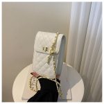 Women Fashion Rhomboid Flap Lock Rectangular Chain Crossbody Bag - Image 7