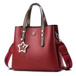 Wholesale Women Fashion Simple Solid Color Large Capacity Star Pendant Bucket Handbag - Image 2