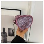 Fashion Sequin Mini Heart Chain Crossbody Bag - Image 7