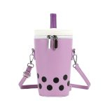 Wholesale Women Simple Creative Milk Tea Style Zipper Crossbody Bag - Image 7