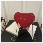 Wholesale Women Fashion Creative Solid Color Love-Shaped Chain Crossbody Bag - Image 6