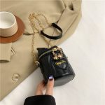 Wholesale Fashion Cute Mini Solid Color Bowknot Zipper Cylindrical Crossbody Bag - Image 6