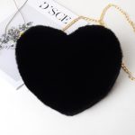 Wholesale Women Fashion Cute Heart Shaped Solid Color Plush Crossbody Bag - Image 8