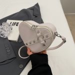 Wholesale Women Fashion Creative Heart Shape Zipper PU Crossbody Bag - Image 7