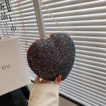 Wholesale Women Fashion Creative Thin Flash Heart Shape Chain Crossbody Bag - Image 7