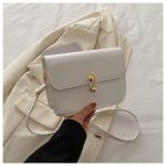 Wholesale Simple Solid Color Lock Square Crossbody Bag - Image 7
