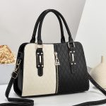Wholesale Women Fashion Colorblock Large Capacity Zipper Handbag - Image 6