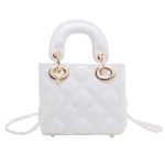 Wholesale Women Fashion Mini Diamond Pvc Square Pearl Chain Crossbody Bag - Image 6
